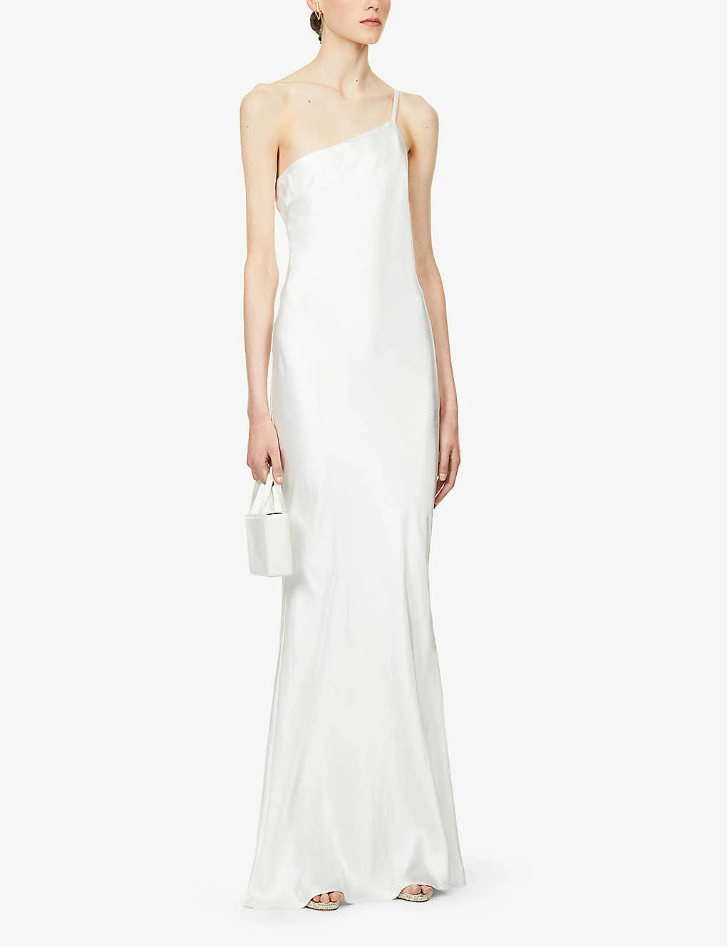 Pretty Lavish Amelia One-shoulder Satin-crepe Gown, Ivory 3 Pretty Lavish Amelia One-shoulder Satin-crepe Gown, Ivory
