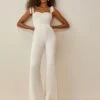 Reformation Alfred Jumpsuit, Gossamer/Ivory -Threadnee Shop reformation alfred jumpsuit gossamer ivory copy