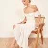 Reformation Butterfly Bardot Bridal Dress, Ivory -Threadnee Shop reformation butterfly bardot bridal dress ivory copy