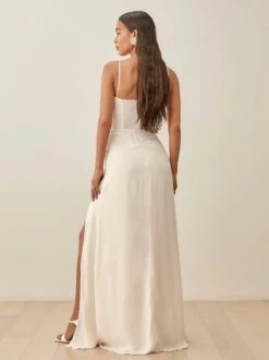 Reformation Ingrid Maxi Dress, Ivory -Threadnee Shop reformation ingrid maxi dress ivory1