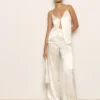 Reformation Madrid Bridal Silk Two Piece Set, Ivory -Threadnee Shop reformation madrid bridal silk two piece set ivory