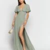 Reformation Shayla Floral Maxi Dress, Seafoam/Sage Green -Threadnee Shop reformation shayla floral maxi dress seafoam sage green