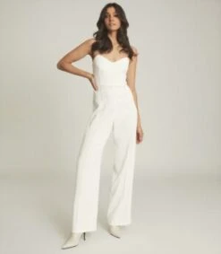 Reiss Bea Buckle Detail Jumpsuit, White/Cream