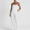 Reiss Janine Bandeau Wide Leg Jumpsuit, White -Threadnee Shop reiss janine bandeau wide leg jumpsuit white