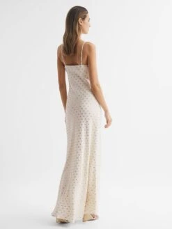 Reiss Louisa Metallic Maxi Dress, White/Gold -Threadnee Shop reiss louisa metallic maxi dress white gold1