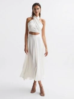 Reiss Ruby Occasion Maxi Skirt, Ivory