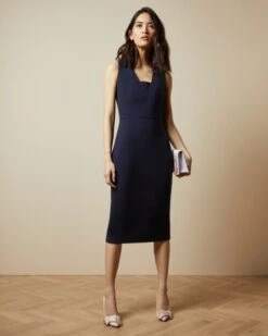 Ted Baker ASTRIID Seam Detail Pencil Dress, Navy