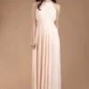 TFNC Serene Nude Maxi Bridesmaid Dress -Threadnee Shop tfnc serene nude maxi bridesmaid dress