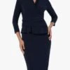 The Fold Arlington Dress, Navy -Threadnee Shop the fold arlington dress navy e1595261142644