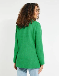 Threadbare Women's Green Bouclé Blazer, Green -Threadnee Shop threadbare womens green boucle blazer green1