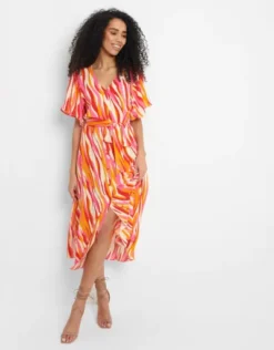 Threadbare Women's Red Tiger Print Dress, Red/Orange/Multi -Threadnee Shop threadbare womens red tiger print dress red orange multi1 e1660305854192