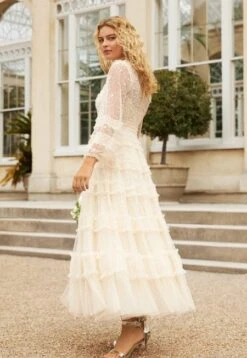 Needle & Thread Needle & Thread Violet Sleeve Ankle Gown, Champagne