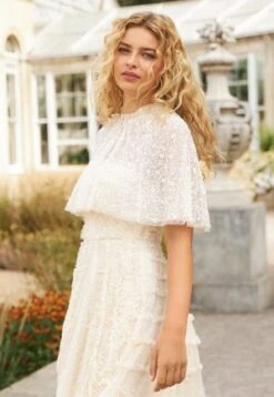 Needle & Thread Needle & Thread Violet Shimmer Short Cape, Champagne