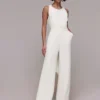 Whistles Tie Bak Wedding Jumpsuit, Ivory -Threadnee Shop whistles tie bak wedding jumpsuit ivory