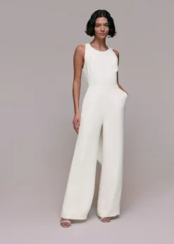 Whistles Tie Bak Wedding Jumpsuit, Ivory
